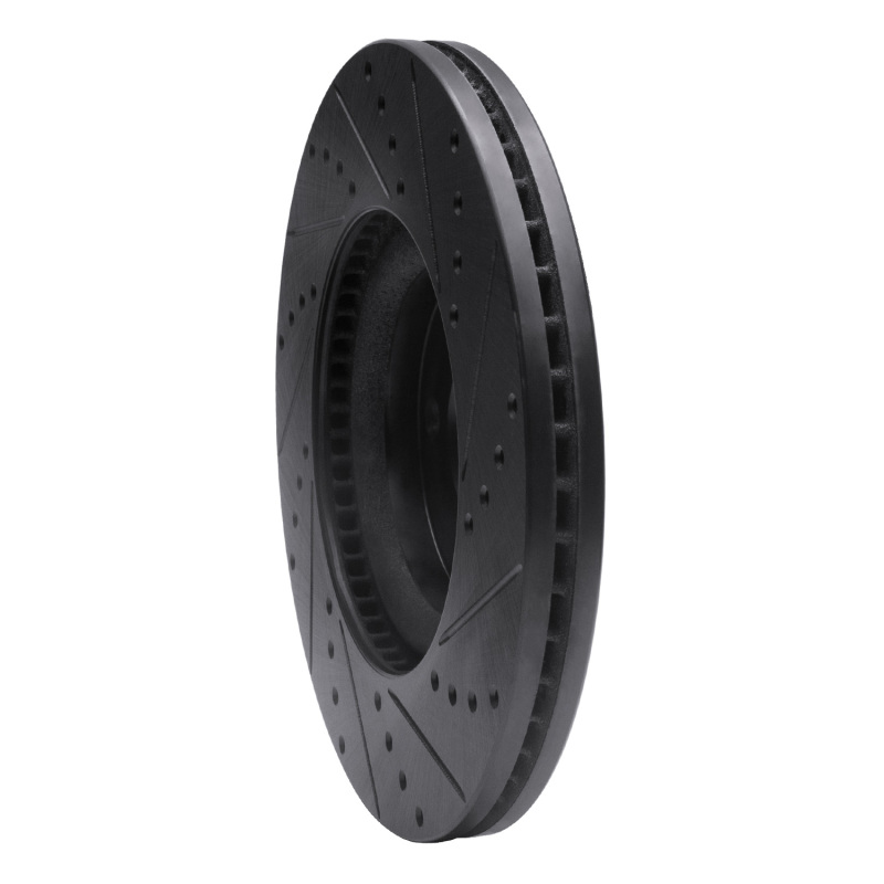 Ford Fusion Brake Rotor (1) - Front Left - R1 Concepts - Drilled & Slotted - Black - `13-`20